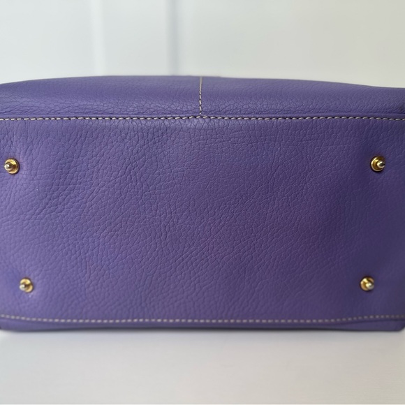 Vintage Dooney & Bourke Lavender Pebble Grain Leather Satchel - Vachetta Trim - Picture 5 of 9